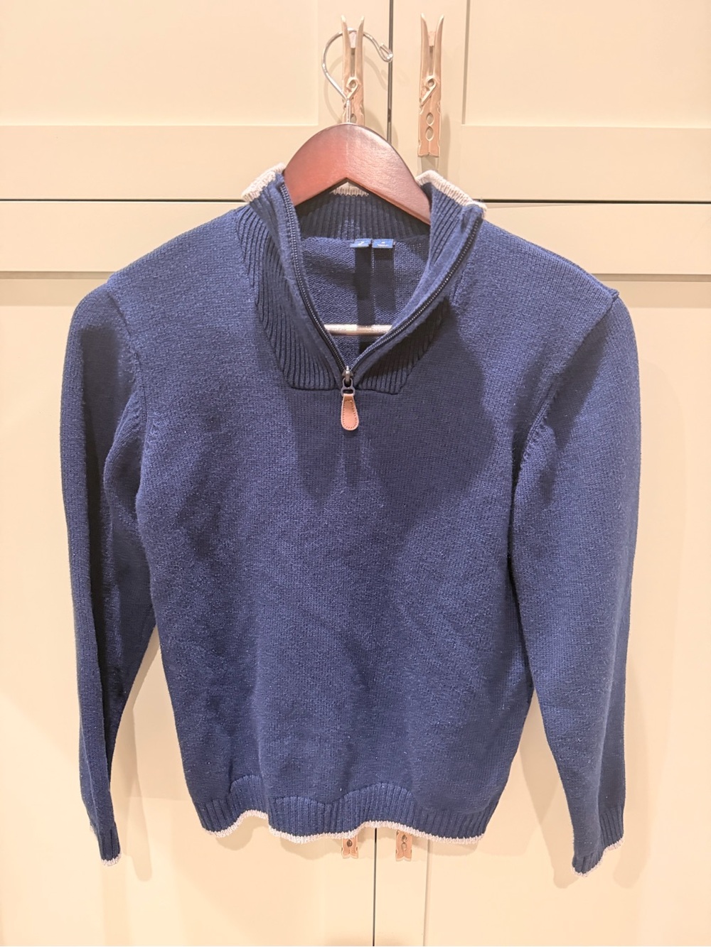 Janie and Jack Navy Quarter-Zip Sweater